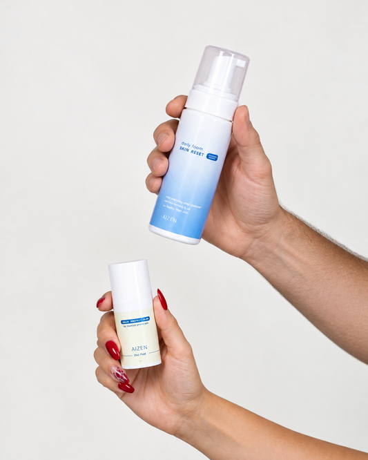 Aizen ClearSkin system paket z Aizen SkinReset čistilno peno in SOS SpotControl cinkovo pasto za popolno nego aken